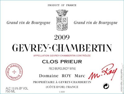 2013 Marc Roy Gevrey Chambertin Clos Prieur