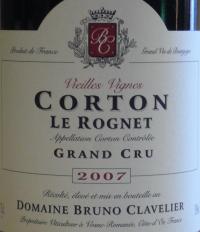2009 Clavelier Corton Le Rognet