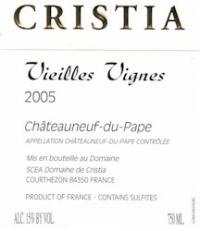 2009 Cristia Chateauneuf du Pape Vieilles Vignes